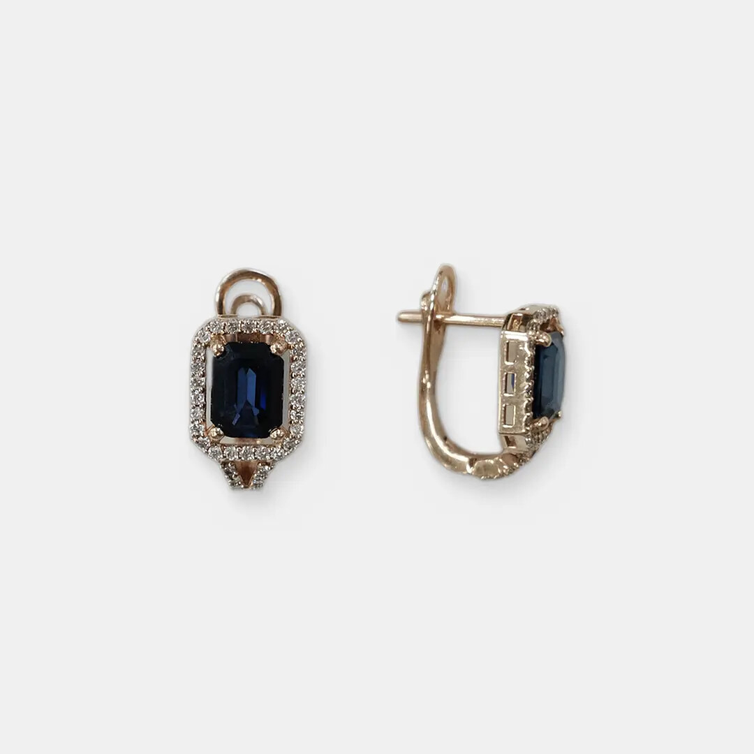 Серьги из золота с сапфирами